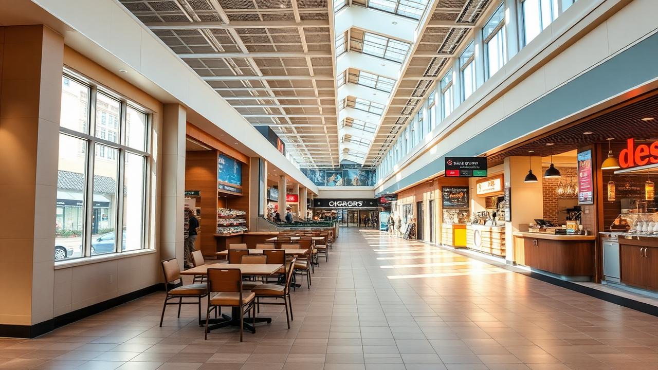 Great Lakes Mall Outlets — indoor outlet food court seating