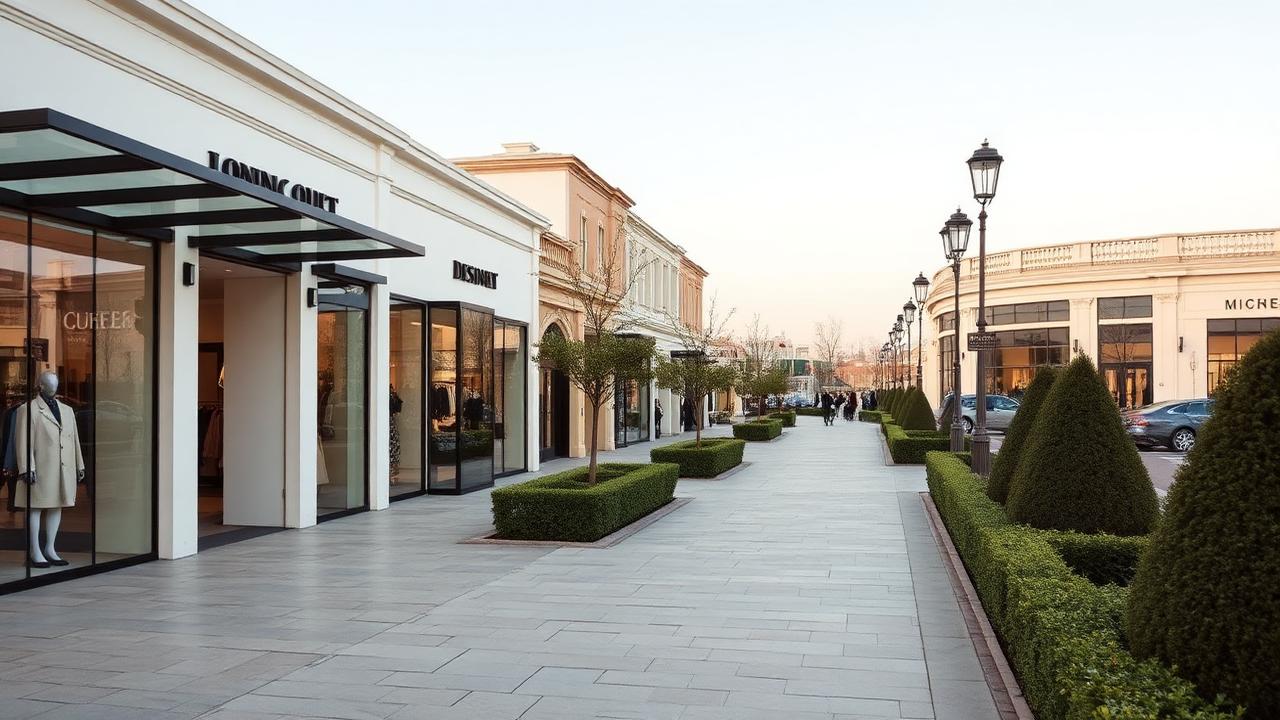 designer outlet promenade at first light