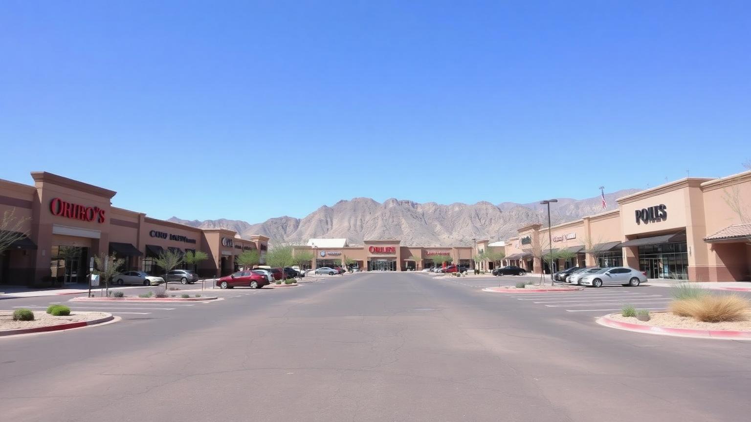 San Marcos Premium Outlets — desert-edge outlet center below dry mountains