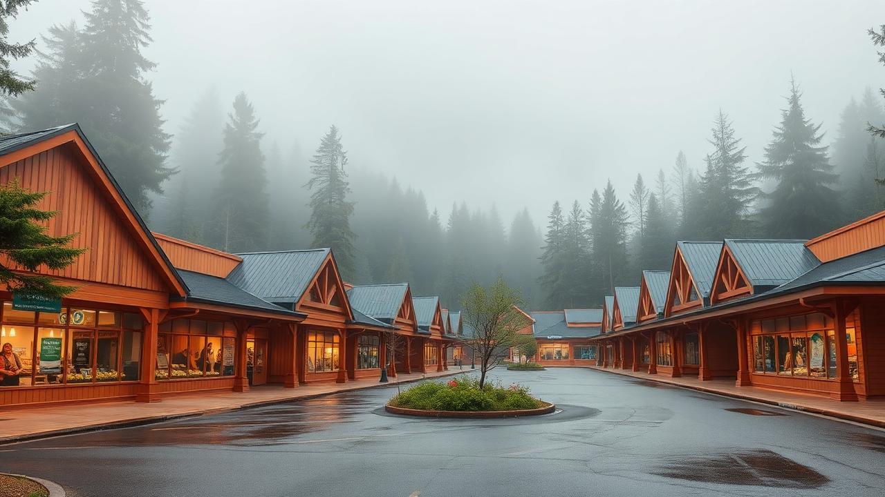 Colorado Mills — outlet center ringed by evergreen forest