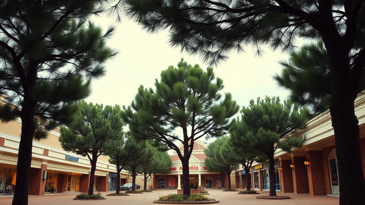 Dolphin Mall — southern outlet center framed by pines