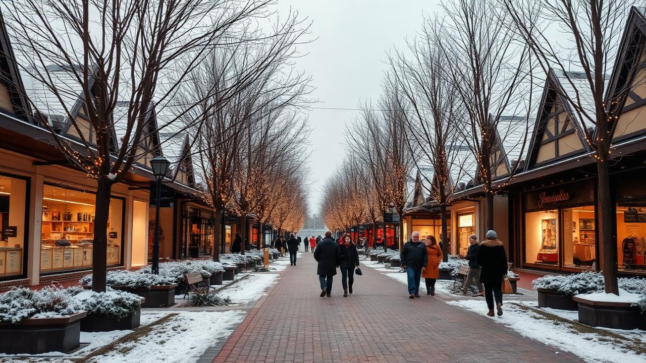 Concord Mills — outlet village under winter light